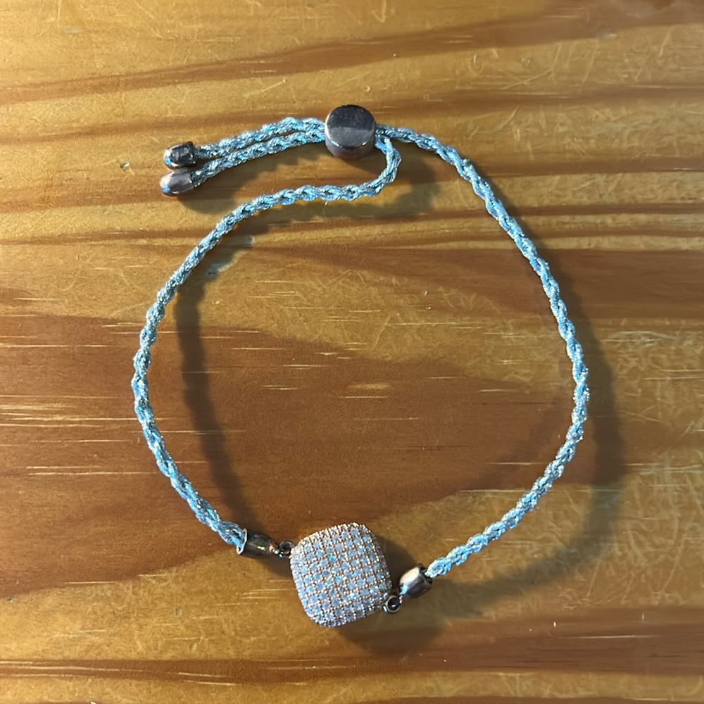 Silver and Rose Goldtone Women's Pave crystal Adjustable Bracelet